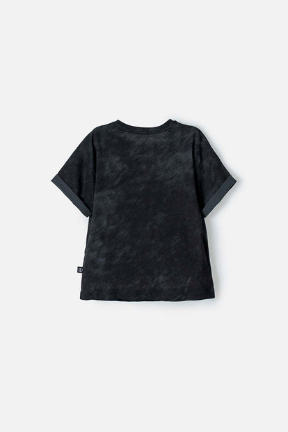 CAMISETA DE KUROMI MANGA CORTA GRIS GRAFITO PARA NIÑA