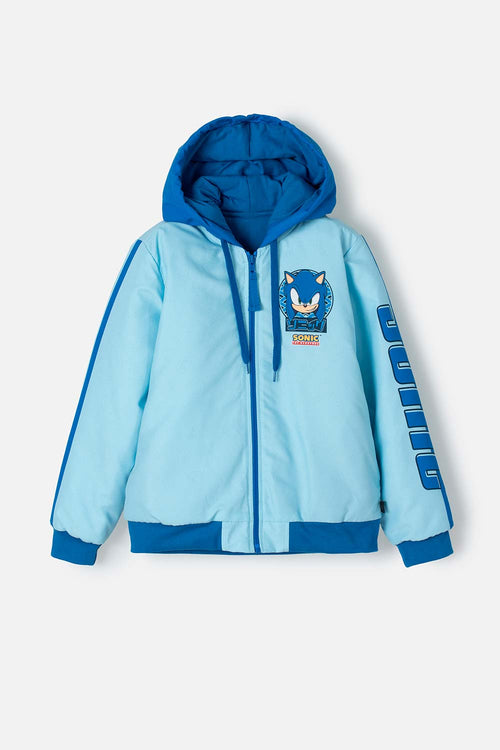 CHAQUETA DE SONIC AZUL CON CIERRE PARA NIÑO