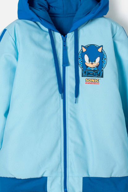 CHAQUETA DE SONIC AZUL CON CIERRE PARA NIÑO