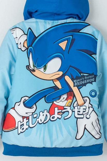 CHAQUETA DE SONIC AZUL CON CIERRE PARA NIÑO