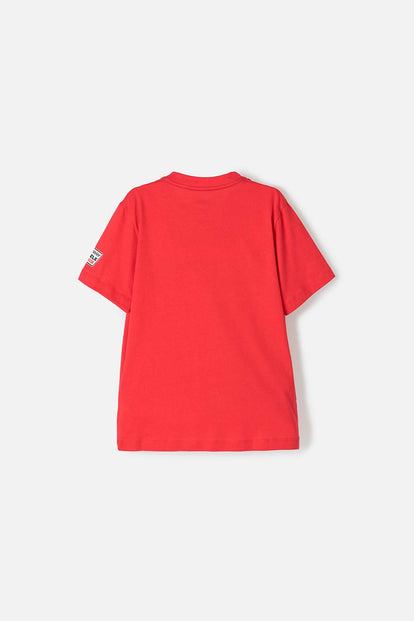 CAMISETA DE HOT WHEELS MANGA CORTA ROJA PARA NIÑO