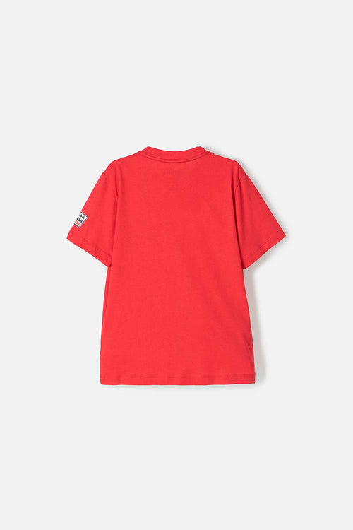 CAMISETA DE HOT WHEELS MANGA CORTA ROJA PARA NIÑO