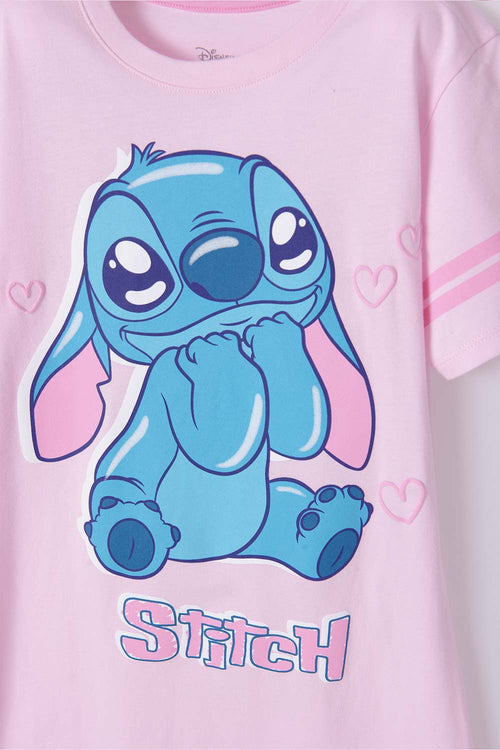 Card slide image -  PIJAMA DE STITCH TIPO BATOLA ROSADO PARA NIÑA