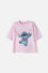 CAMISETA DE STITCH MANGA CORTA ROSADA PARA NIÑA