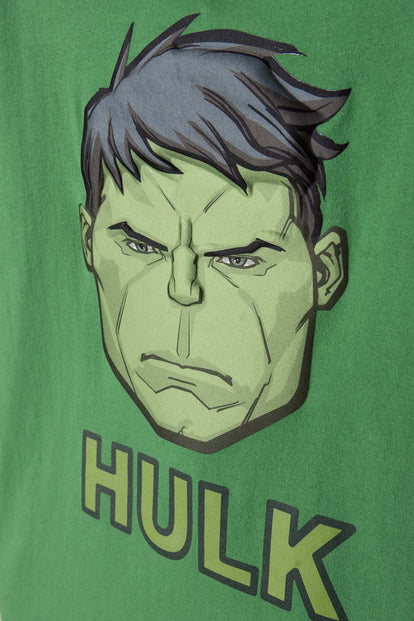 CAMISETA DE HULK MANGA CORTA VERDE PARA NIÑO