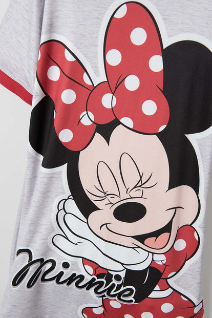 PIJAMA DE MINNIE MOUSE TIPO BATOLA GRIS PARA NIÑA