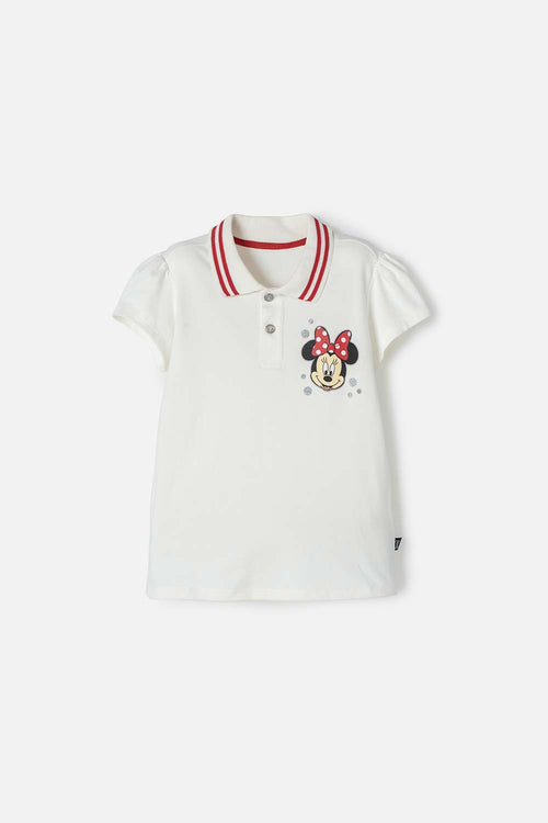 Card slide image -  POLO DE MINNIE MOUSE MARFIL CON BOTONES PARA NIÑA