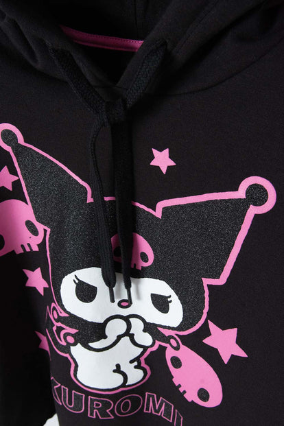 BUZO DE KUROMI NEGRO CON CAPUCHA PARA NIÑA