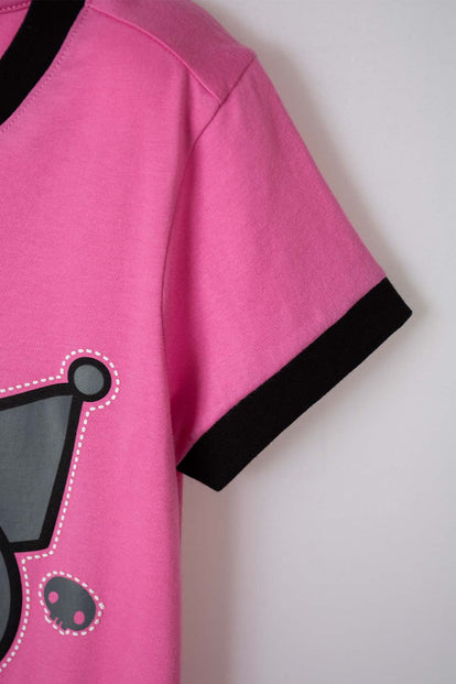 PIJAMA DE KUROMI ROSADA Y NEGRA TIPO BATOLA PARA NIÑA