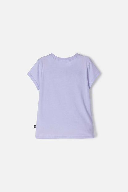 CAMISETA DE BARBIE MANGA CORTA LILA PARA NIÑA