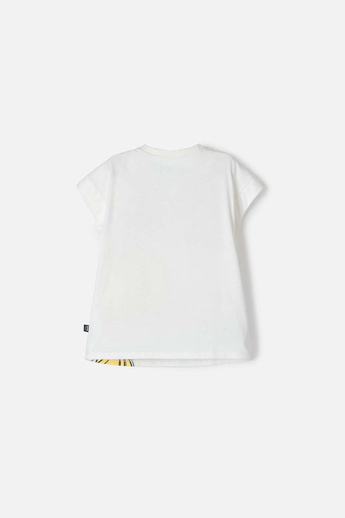 CAMISETA DE BARBIE MANGA CORTA MARFIL PARA NIÑA