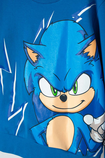 BUZO DE SONIC CERRADO AZUL PARA NIÑO
