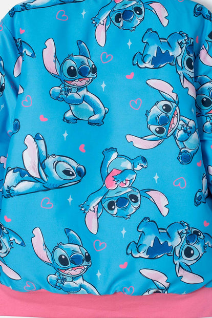 CHAQUETA DE STITCH CON CIERRE AZUL PARA NIÑA