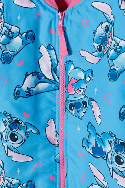 CHAQUETA DE STITCH CON CIERRE AZUL PARA NIÑA