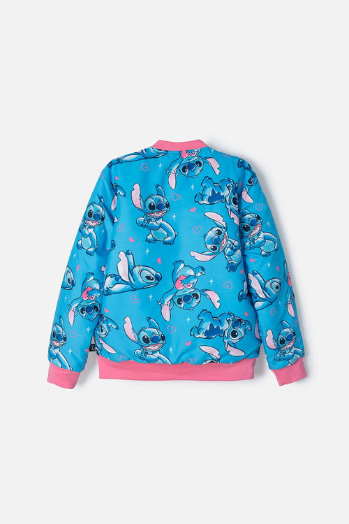 CHAQUETA DE STITCH CON CIERRE AZUL PARA NIÑA
