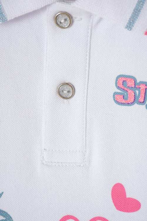 Card slide image -  CAMISETA STITCH TIPO POLO BLANCO PARA NIÑA
