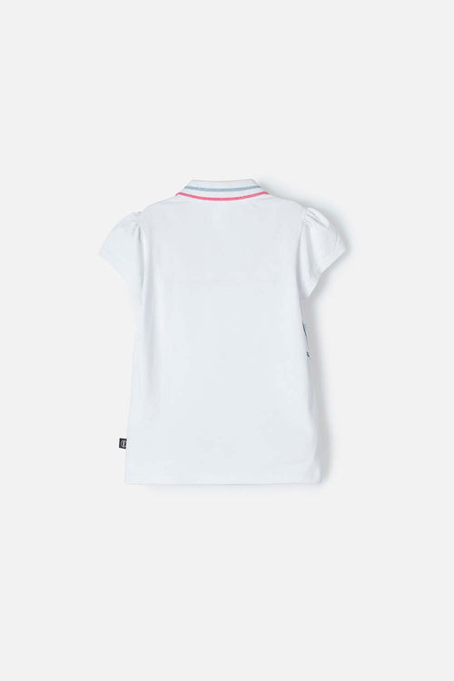 Card slide image -  CAMISETA STITCH TIPO POLO BLANCO PARA NIÑA