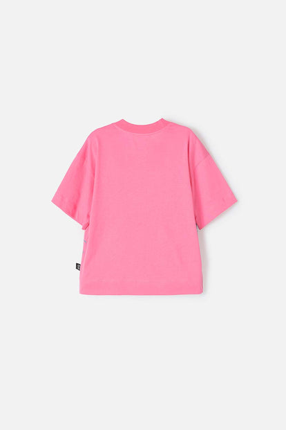 CAMISETA DE STITCH MANGA CORTA ROSADO PARA NIÑA