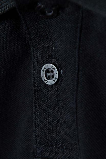 CAMISETA TIPO POLO MINECRAFT NEGRA PARA NIÑO