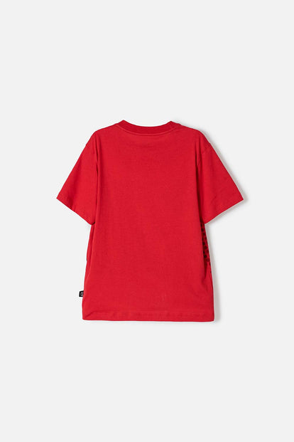 CAMISETA DEL CAPITÁN AMÉRICA ROJA ESTAMPADA EN FRENTE PARA NIÑO