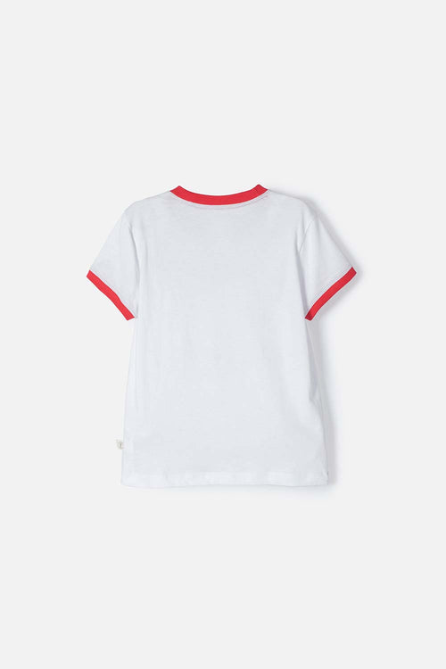 CAMISETA DE HELLO KITTY MANGA CORTA BLANCA PARA NIÑA