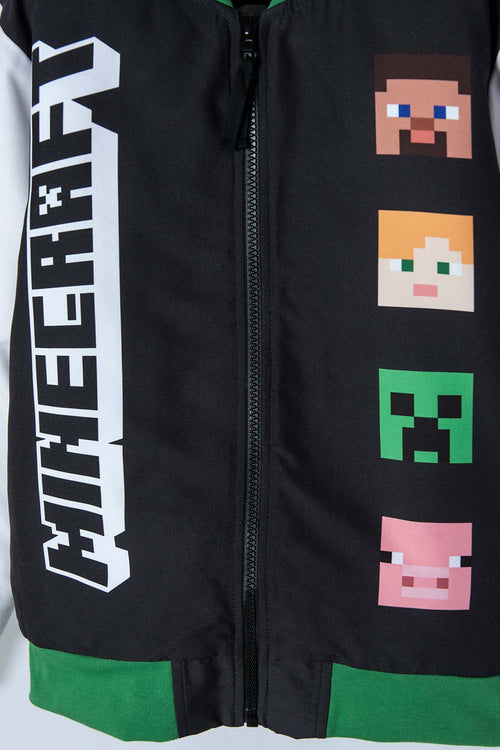 Card slide image -  CHAQUETA DE MINECRAFT CON CIERRE MARFIL Y NEGRO PARA NIÑO