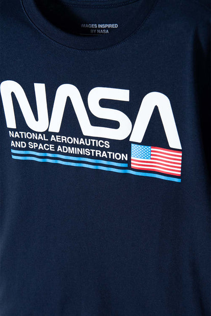 CAMISETA NASA MANGA CORTA AZUL PARA NIÑO
