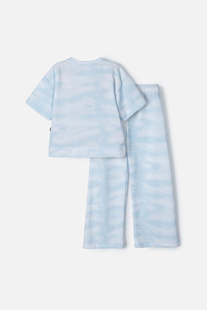 CONJUNTO DE STITCH PANTALÓN AMPLIO AZUL PARA NIÑA