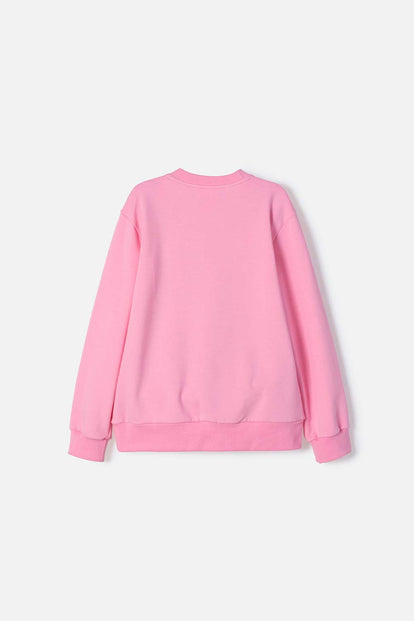 BUZO DE MINNIE MOUSE ROSADO DE DISEÑO CERRADO PARA NIÑA
