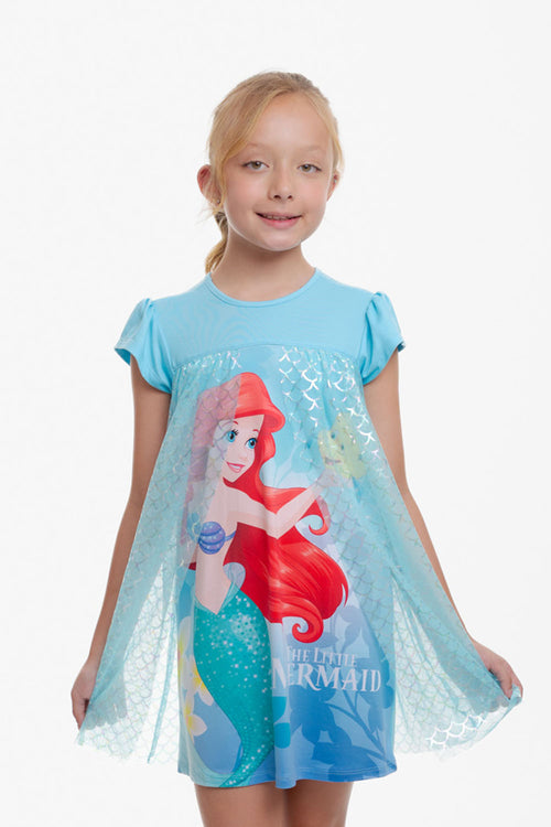 PIJAMA DE LA SIRENITA CON TULL AZUL PARA NIÑA