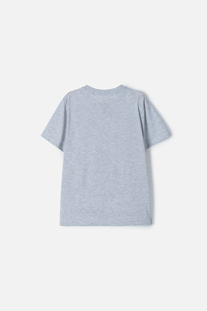 CAMISETA DE MINECRAFT MANGA CORTA GRIS PARA NIÑO