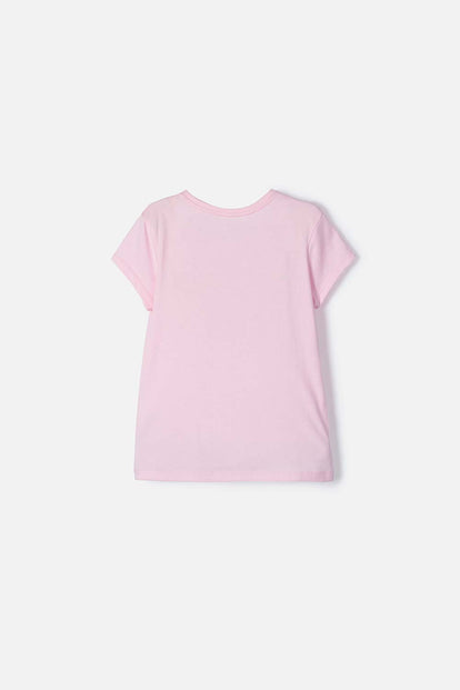 CAMISETA DE BARBIE MANGA CORTA ROSADA PARA NIÑA