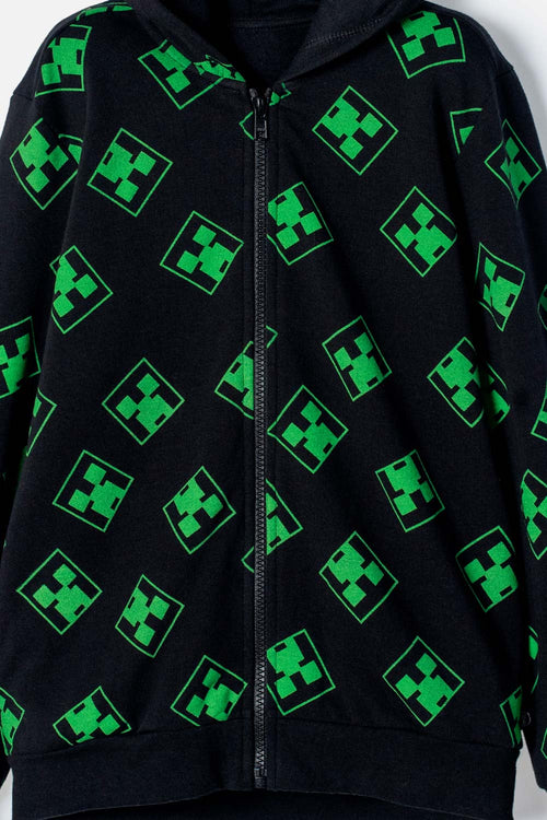 Card slide image -  BUZO DE MINECRAFT CON CIERRE NEGRO Y VERDE PARA NIÑO