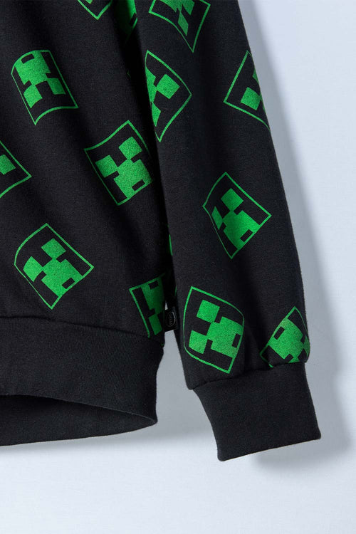 Card slide image -  BUZO DE MINECRAFT CON CIERRE NEGRO Y VERDE PARA NIÑO
