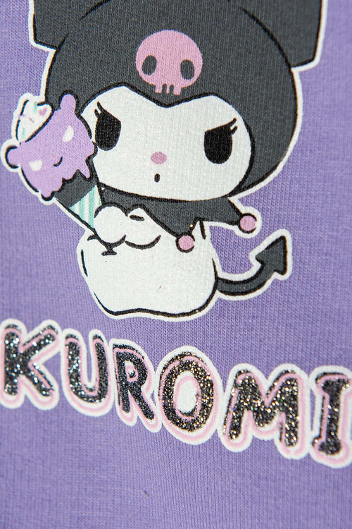 BUZO DE KUROMI CON CIERRE LILA PARA NIÑA