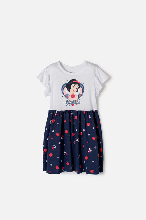 Card slide image -  VESTIDO DE BLANCANIEVES BLANCO Y AZUL DE MANGA CORTA PARA NIÑA