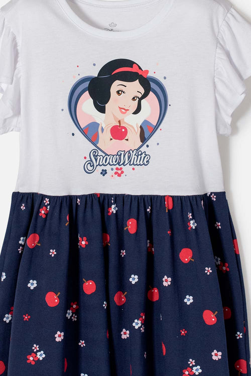Card slide image -  VESTIDO DE BLANCANIEVES BLANCO Y AZUL DE MANGA CORTA PARA NIÑA