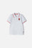 CAMISETA TIPO POLO DE SPIDERMAN BLANCA CON BOTONES PARA NIÑO