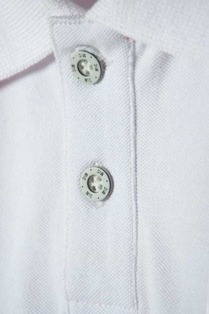 CAMISETA TIPO POLO DE SPIDERMAN BLANCA CON BOTONES PARA NIÑO