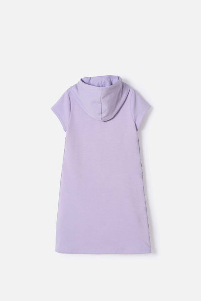 VESTIDO DE MY MELODY & KUROMI LILA CON ESTAMPADO EN FRENTE PARA NIÑA
