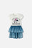 VESTIDO DE MINNIE MOUSE MARFIL DE FALDA CON BOLEROS PARA NIÑA