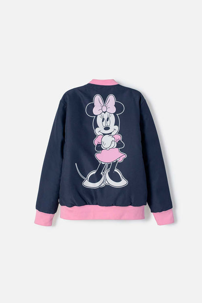 CHAQUETA DE MINNIE MOUSE AZUL CON AJUSTE DE CIERRE PARA NIÑA