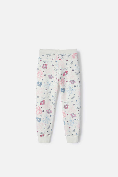 JOGGER DE STITCH CON CORDÓN MARFIL PARA NIÑA