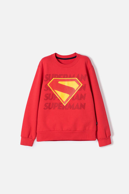 BUZO DE SUPERMAN CERRADO ROJO PARA NIÑO