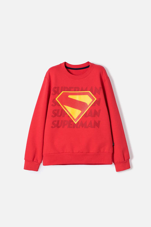 BUZO DE SUPERMAN CERRADO ROJO PARA NIÑO