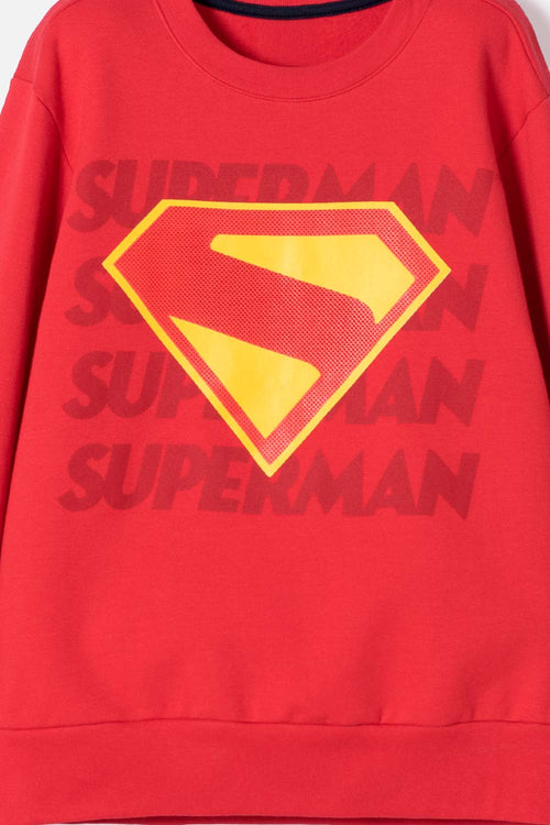 BUZO DE SUPERMAN CERRADO ROJO PARA NIÑO