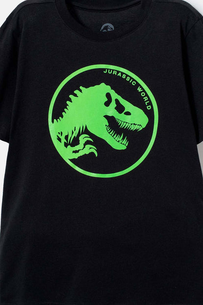 CAMISETA DE JURASSIC WORLD MANGA CORTA NEGRO PARA NIÑO