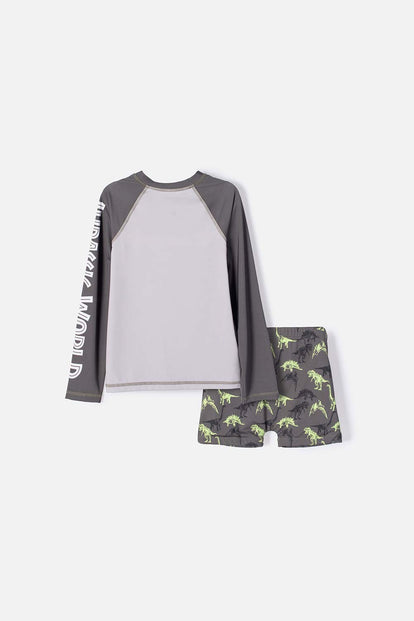 CONJUNTO DE BAÑO DE JURASSIC WORLD VERDE PARA NIÑO