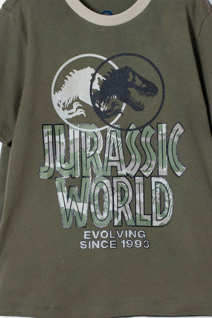 PIJAMA DE JURASSIC WORLD VERDE DE CAMISETA MANGA CORTA PARA NIÑO