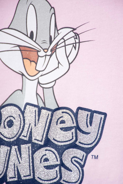 CAMISETA DE LOONEY TUNES MANGA CORTA ROSADA PARA NIÑA